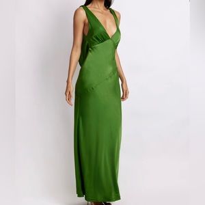 MESHKI Nadia Maxi Satin Dress With Back